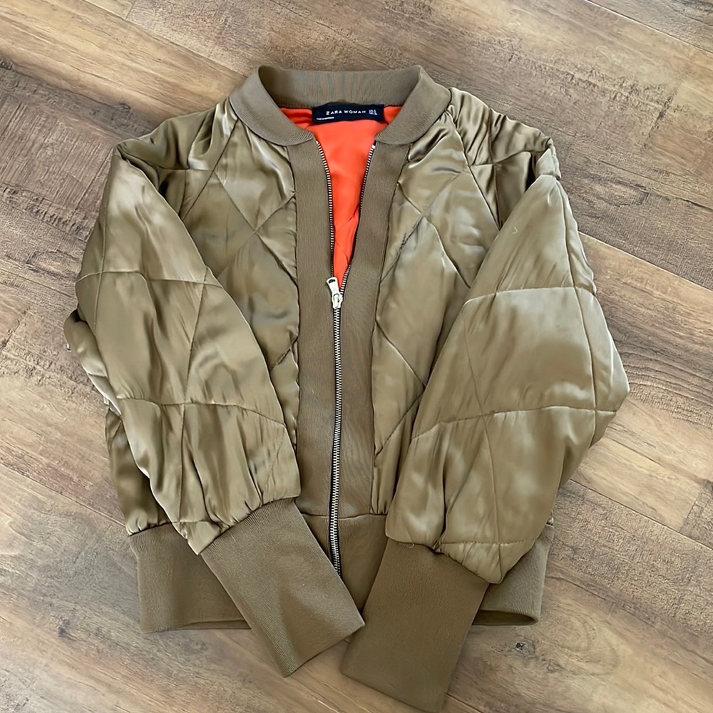 Zara satin bomber jacket